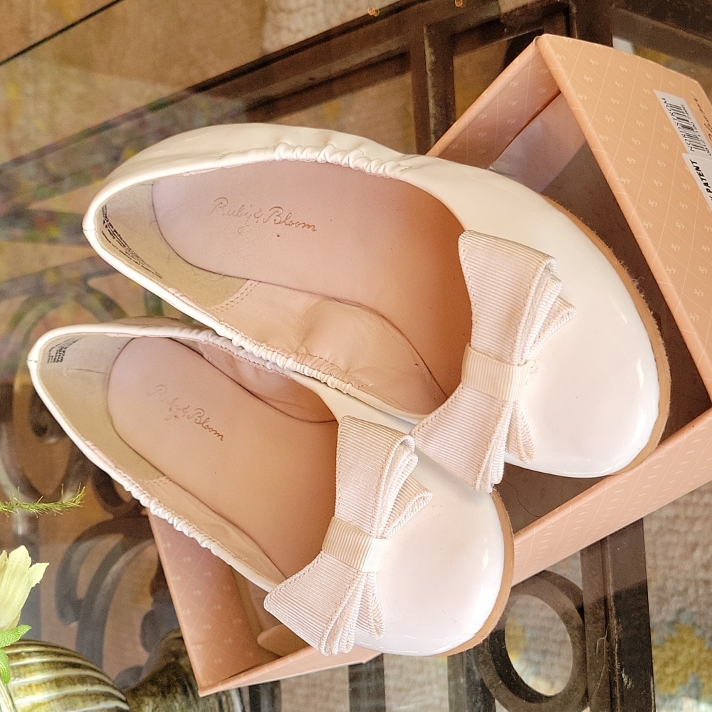 Ruby & Bloom white faux patent